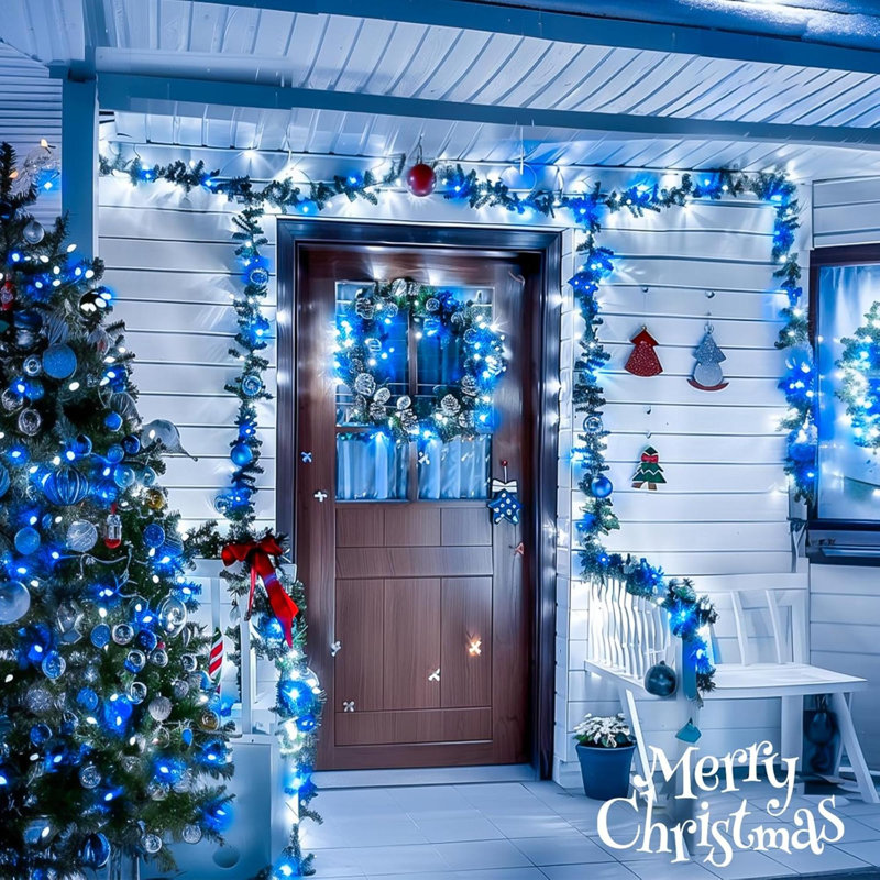 The Holiday Aisle Blue And White Christmas Lights Outdoor With Remote 600 LED String Lights Indoor Clear Wire 168Ft Christmas Fairy Lights Plug In For Bedroom Tree Birthday Party Christmas Decorations...